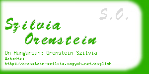 szilvia orenstein business card